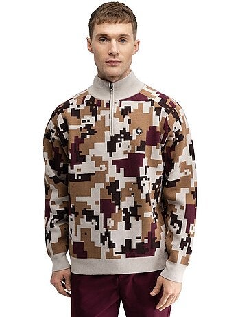 Pull de golf demi-zip homme golf homme fade sand