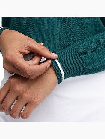 Pull de golf maille col en v femme golf femme gimme teal