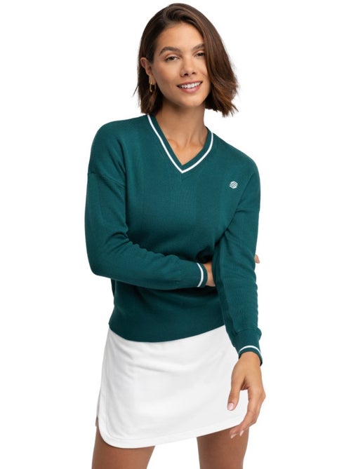 Pull de golf maille col en v femme golf femme gimme teal - Kiabi Pull de golf maille col en v femme golf femme gimme teal - Kiabi