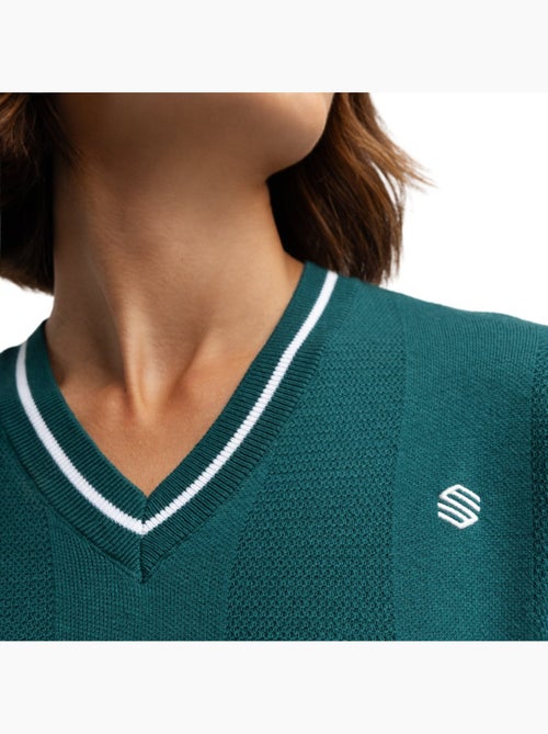 Pull de golf maille col en v femme golf femme gimme teal - Kiabi Pull de golf maille col en v femme golf femme gimme teal - Kiabi