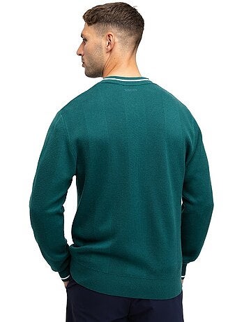 Pull de golf maille col en v homme golf homme hagen teal