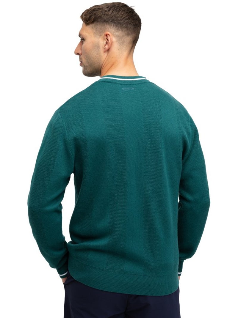Pull de golf maille col en v homme golf homme hagen teal Vert - Kiabi