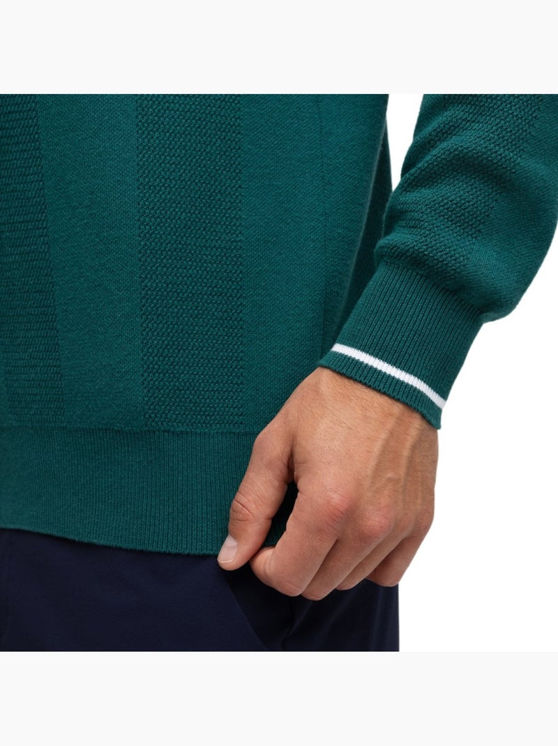 Pull de golf maille col en v homme golf homme hagen teal Vert - Kiabi
