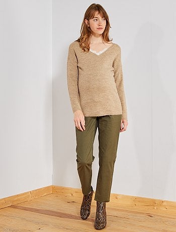 Pull de grossesse avec dentelle - Kiabi