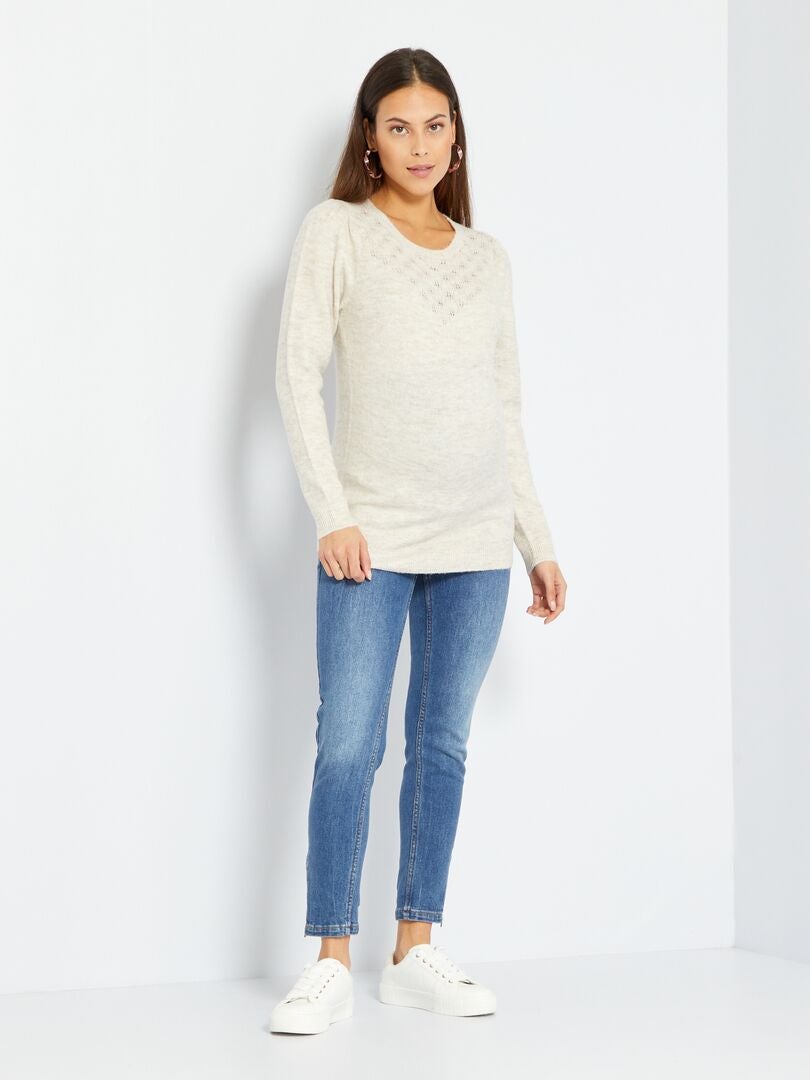 Pull de grossesse Beige - Kiabi