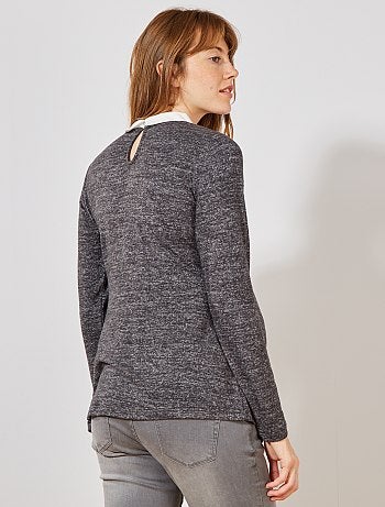 Pull de maternité col chemise - Kiabi