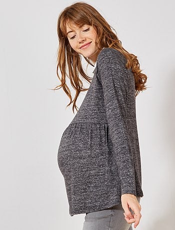 Pull de maternité col chemise - Kiabi
