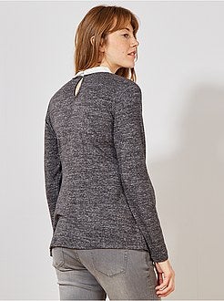 Pull de maternité col chemise - Kiabi