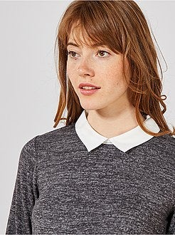 Pull de maternité col chemise - Kiabi