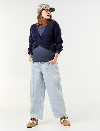 Pull de maternité cropped twisté