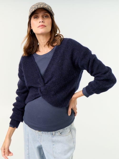 Pull de maternité cropped twisté - Kiabi