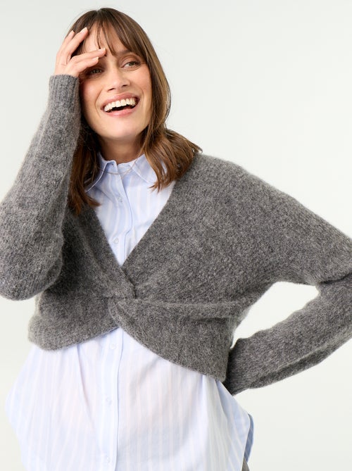 Pull de maternité cropped twisté - Kiabi