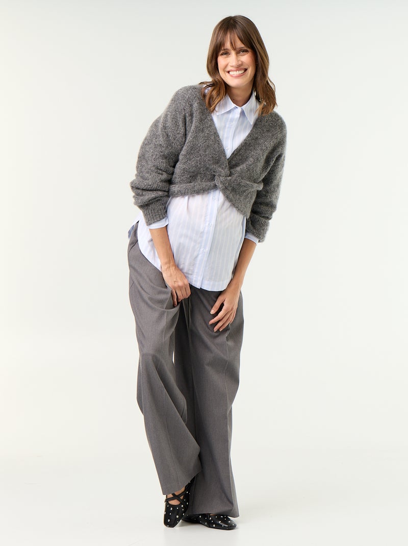 Pull de maternité cropped twisté Gris - Kiabi