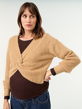Pull de maternité cropped twisté