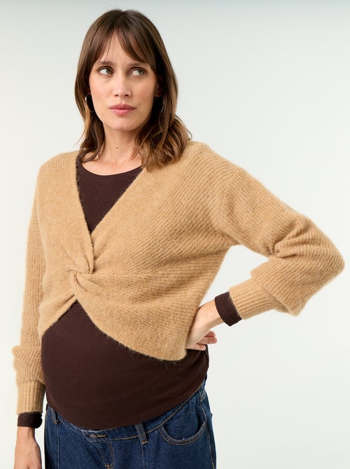 Pull de maternité cropped twisté - Kiabi