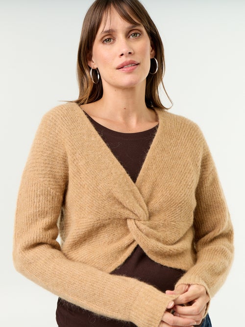 Pull de maternité cropped twisté - Kiabi