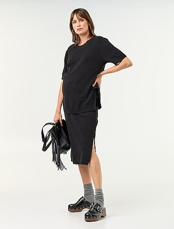 Pull de maternité manches courtes avec fentes lacées