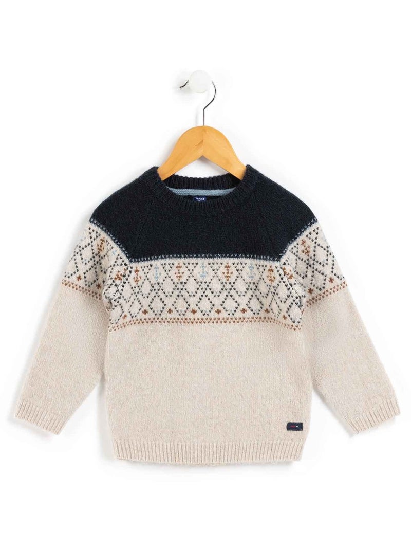 Pull de Noël - Terre de Marins Beige - Kiabi