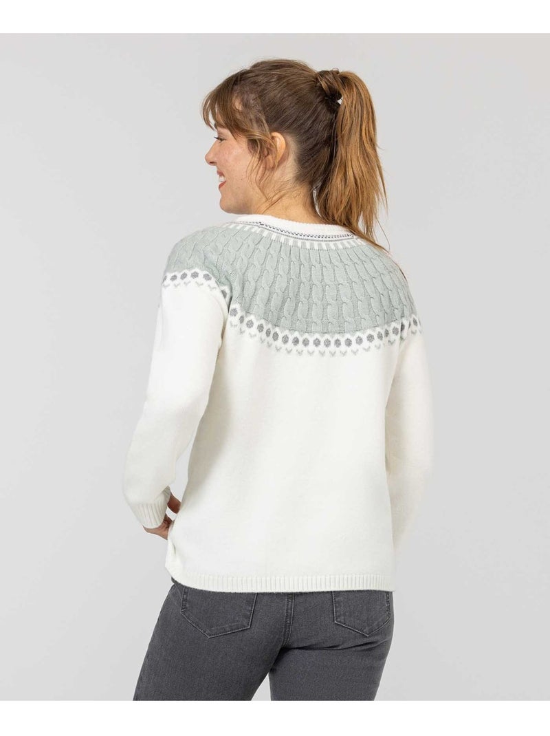 Pull de Noël - Terre de Marins Blanc - Kiabi