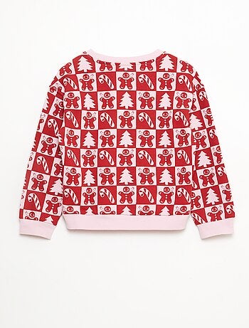 Pull de Noël à motif imprimé en coton