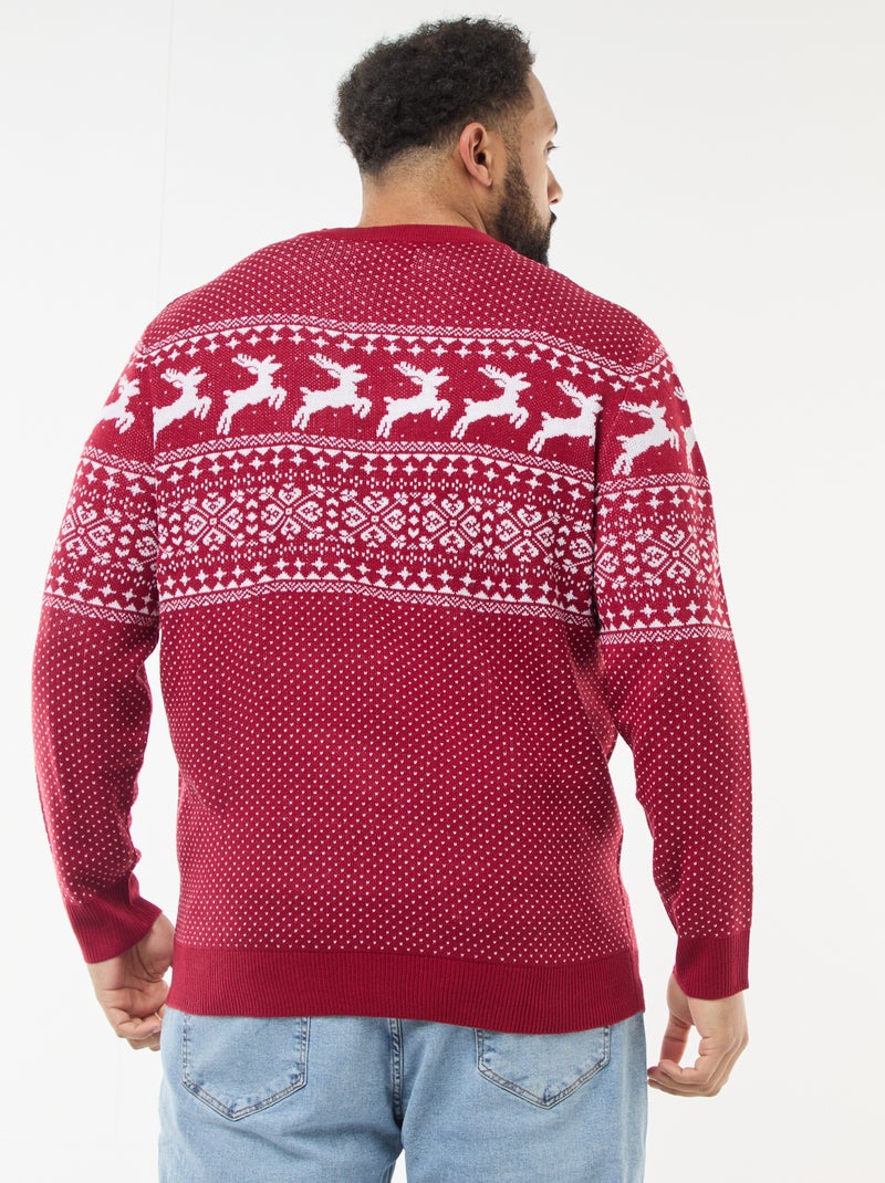 Pull de Noël à motif Rouge - Kiabi