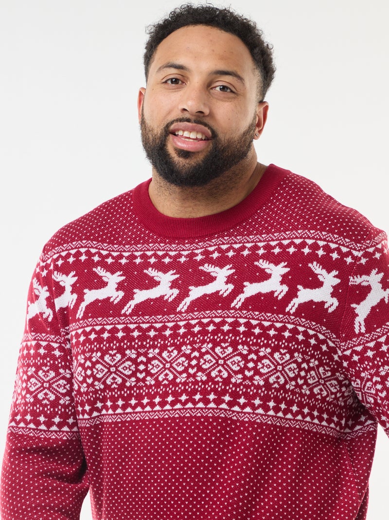 Pull de Noël à motif Rouge - Kiabi