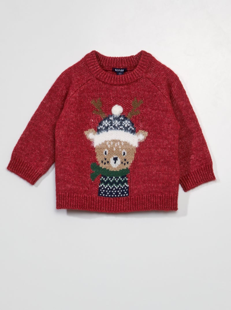 Pull de Noël avec motif fantaisie Rouge - Kiabi