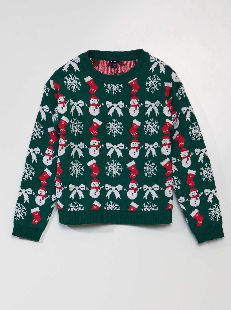 Pull de Noël avec motifs de Noël Vert - Kiabi