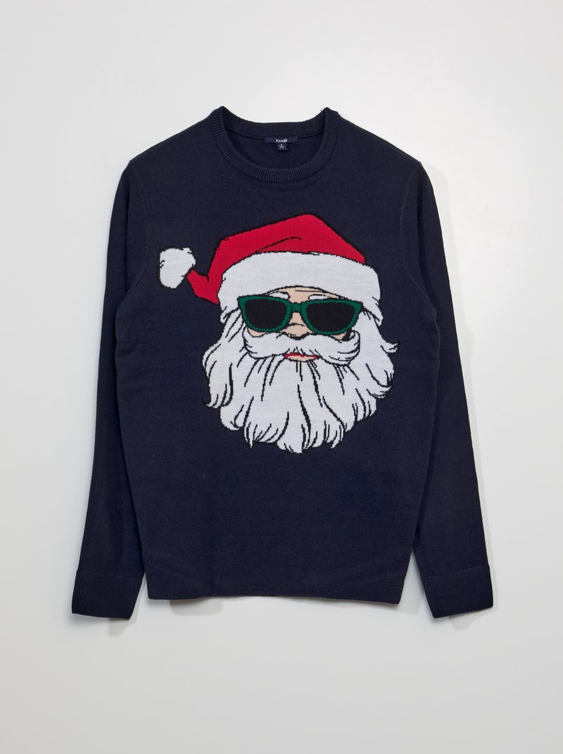 Pull de Noël avec père Noël Marine - Kiabi