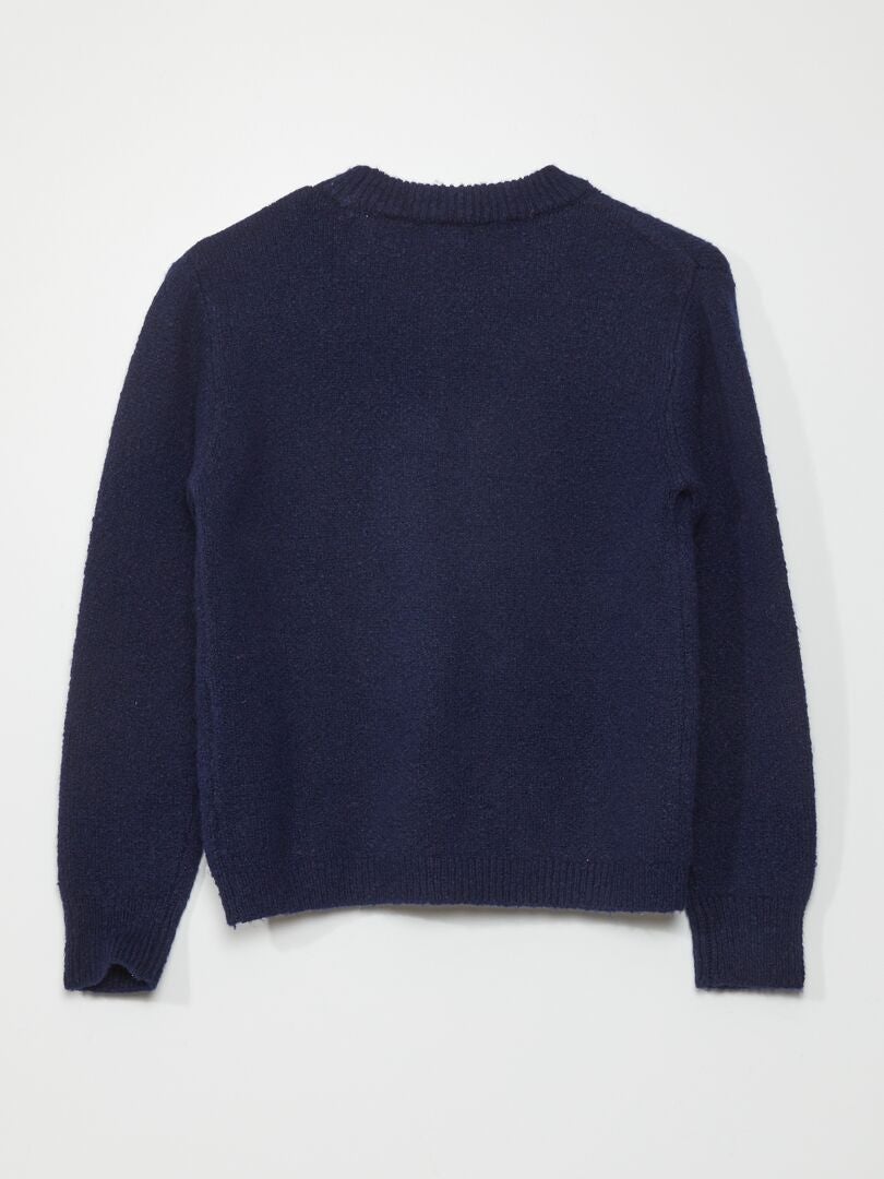 Pull Garçon Very – Bleu Coton – Taille 8 Ans – Manches Longues – Motif Pingouin