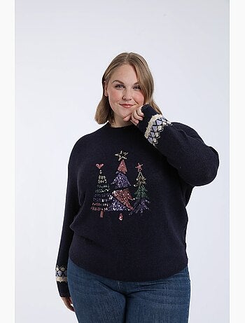 Pull de noël avec sapins PAPRIKA