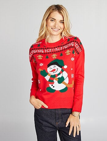 Pull de Noël bonhomme de neige