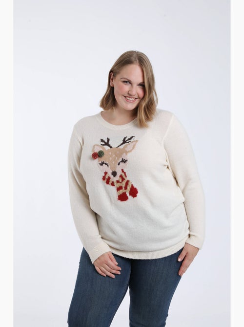 Pull de Noël dessin biche PAPRIKA - Kiabi