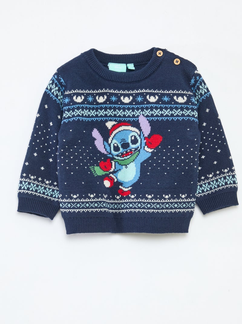 Pull de Noël 'Disney' 'Stitch' en maille Bleu - Kiabi