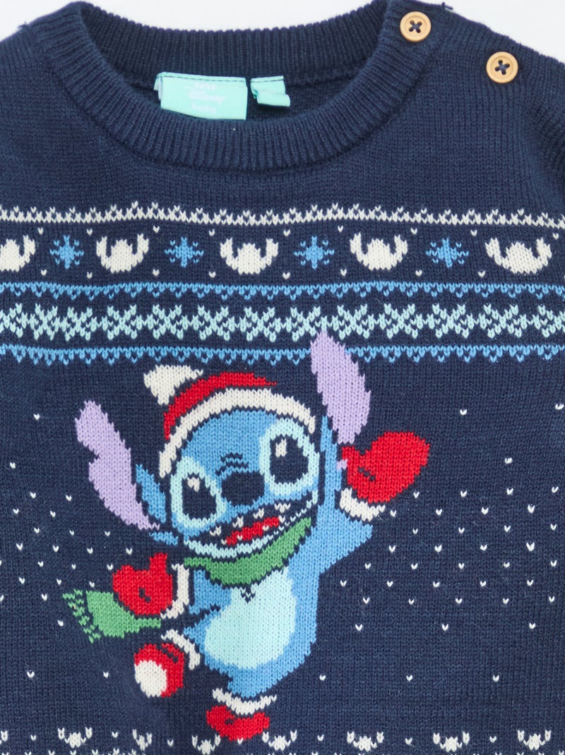 Pull de Noël 'Disney' 'Stitch' en maille Bleu - Kiabi