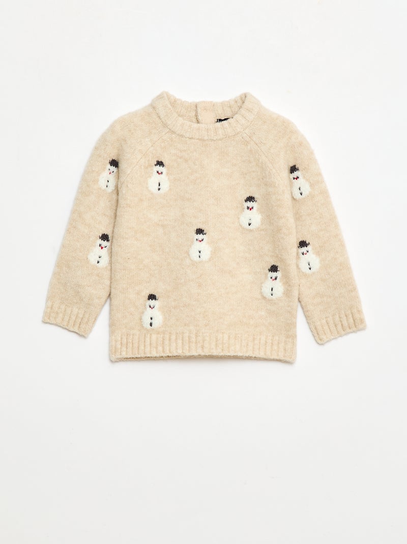Pull de Noël doux animé fantaisie Beige Bébé garçon