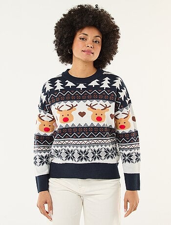 Pull de Noël en jacquard 'renne'