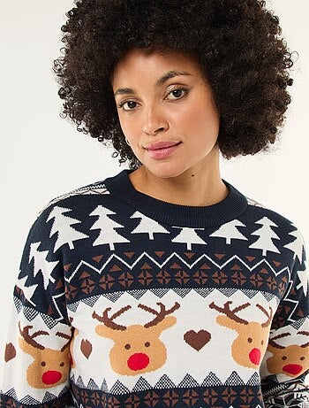 Pull de Noël en jacquard 'renne'