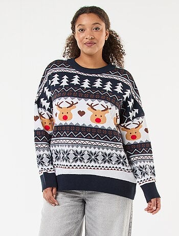 Pull de Noël en jacquard 'renne'