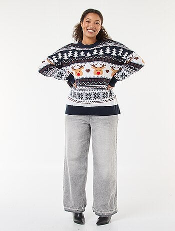 Pull de Noël en jacquard 'renne'