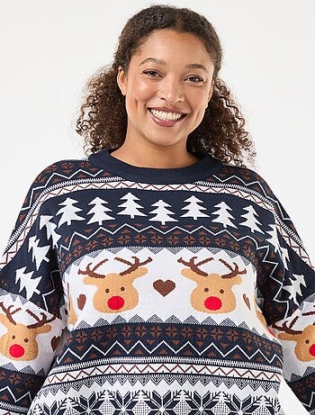 Pull de Noël en jacquard 'renne'