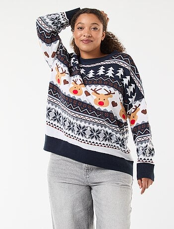 Pull de Noël en jacquard 'renne'