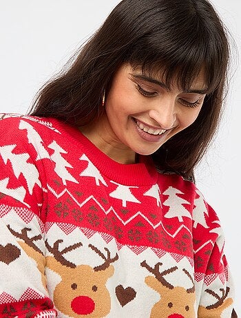 Pull de Noël en jacquard 'renne'