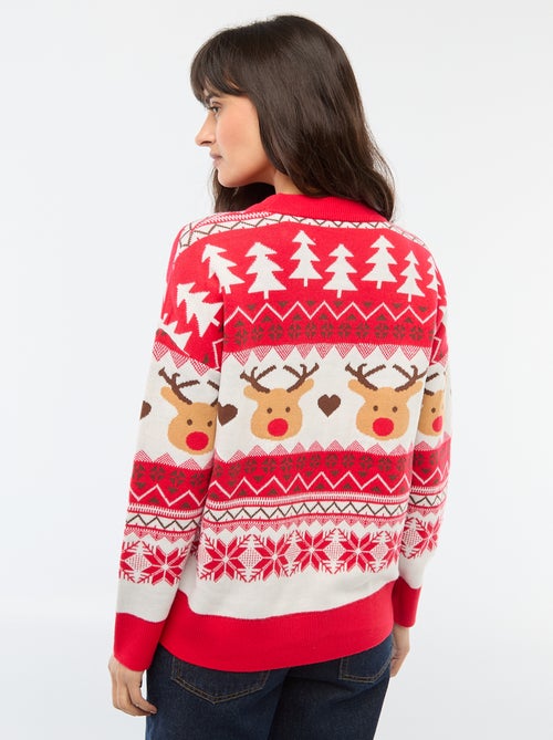 Pull de Noël en jacquard 'renne' - Kiabi