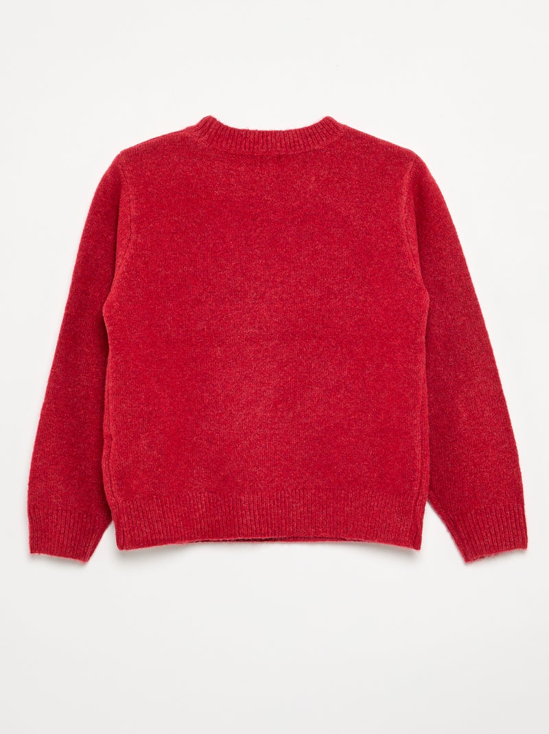 Pull de Noël en jacquard Rouge - Kiabi