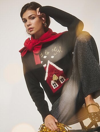 Pull de Noël en laine, MO Fashion