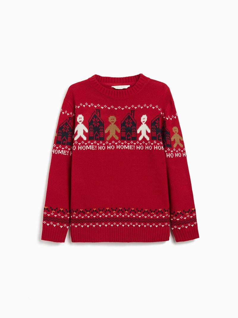 Next Pull De Noël Garçon Maille Bleu Minéral - Pull Festif Chaud Et Tendance 6 Ans