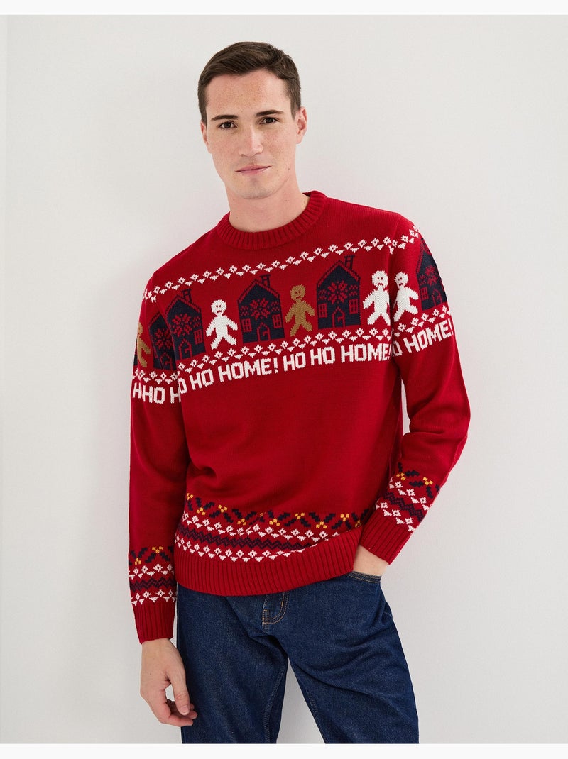Pull de Noël - Famille - Sweat à Manches Longues - Rouge - Unisexe