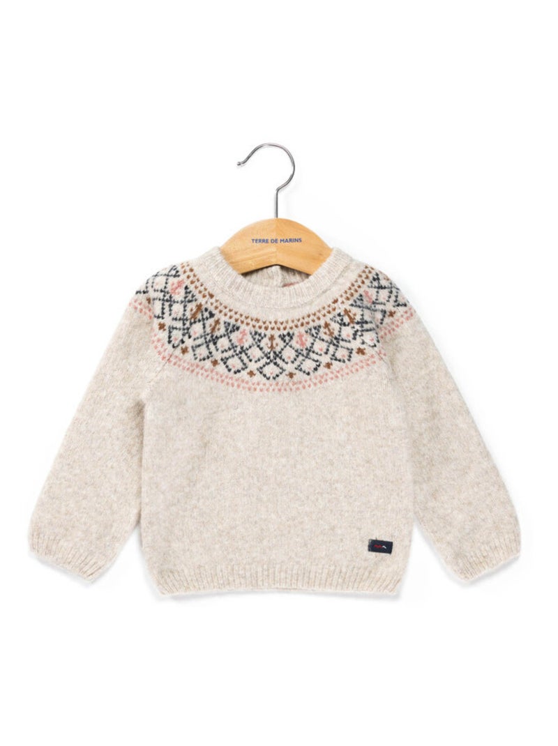 Pull de Noël Fille Beige - Kiabi