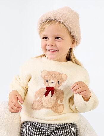 Pull de Noël fine jauge 'ourson'